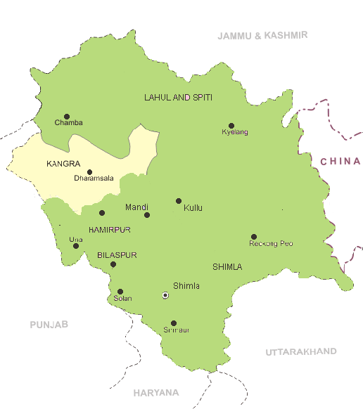 kangra district map