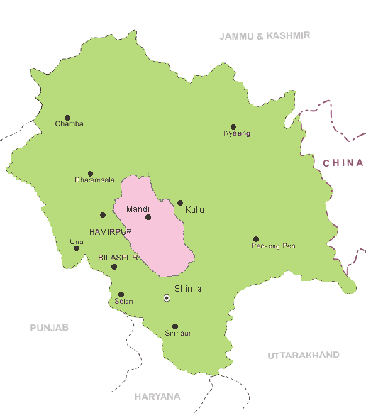 Mandi district map