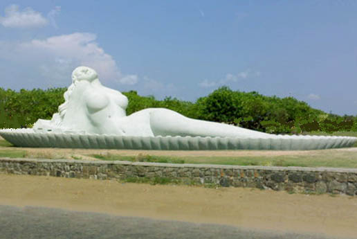 Matsyakanyaka Sculpture at Shanghumukham beach