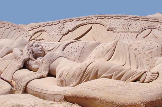 sand sculpture at puri beach festival
