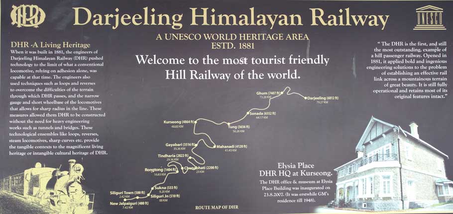 darjeeling toy train route map