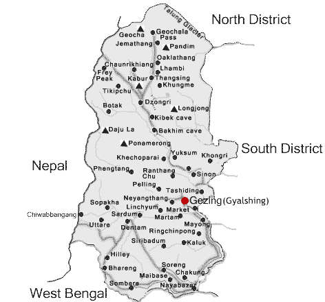 west sikkim tour map